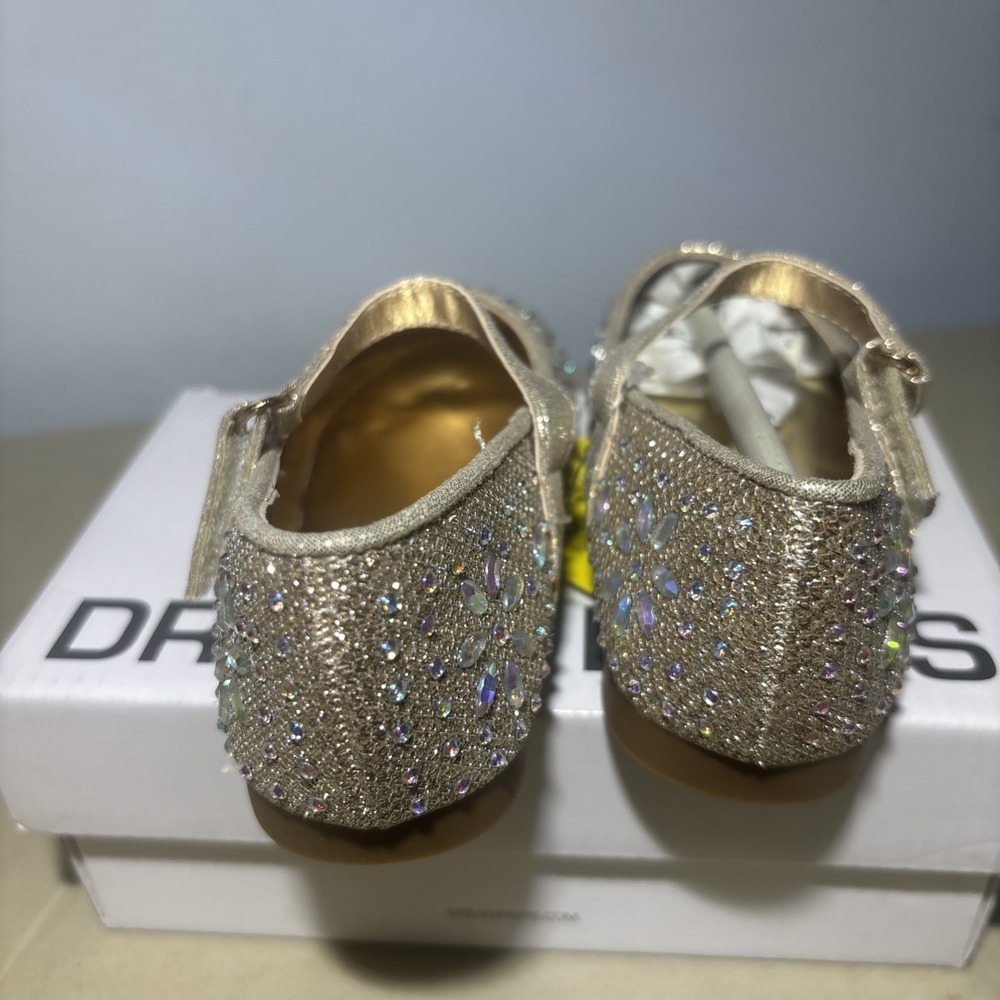 DREAM PAIRS Girls Angel Rhinestone Studded Slip Size 7 Kids - Picture 3 of 6